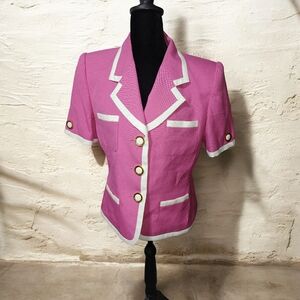 vintage Kasper for ASL petite pink blazer with short sleeves Size 10 Petite